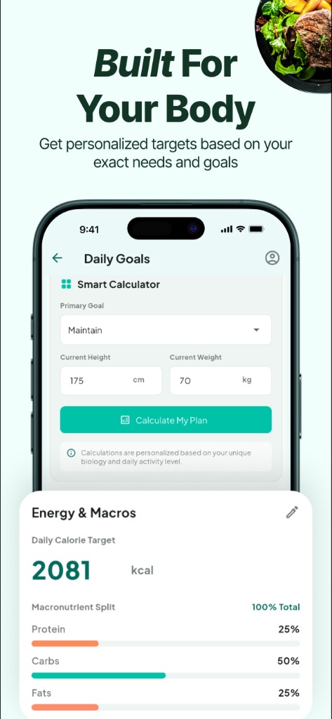 Daily Goals Target Screen
